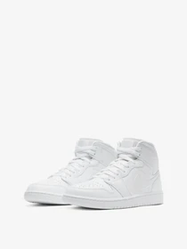 Кеди NIKE Air Jordan 1 Mid Triple White 2.0 модель 554724-130 Фото