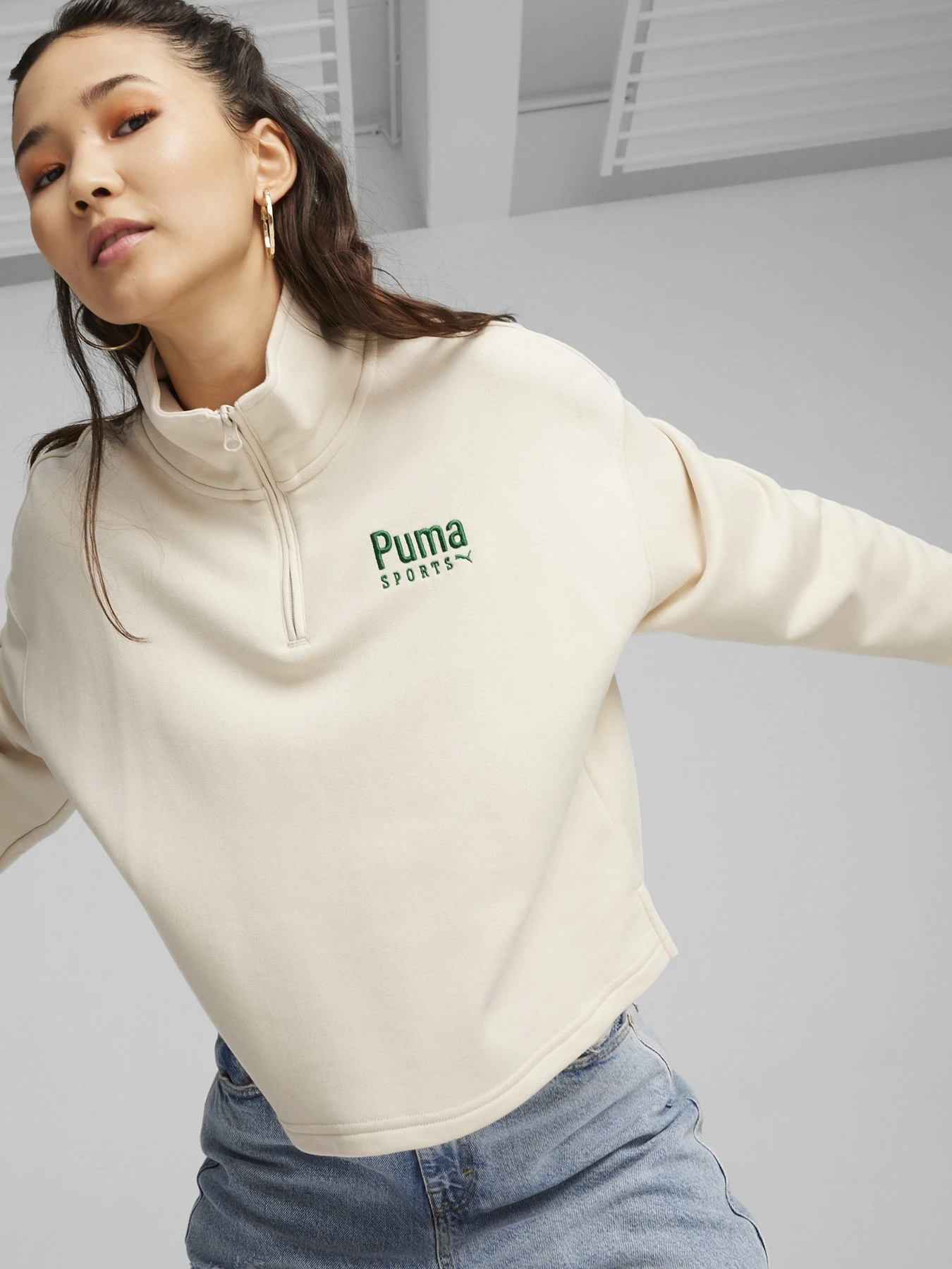 Худи и свитшоты PUMA TEAM HALF-ZIP CREW модель 62432487 Фото