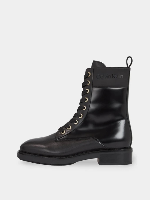 Шкіряні Жіночі Черевики Calvin Klein Rubber Sole Combat Boot Lg Wl фото 2
