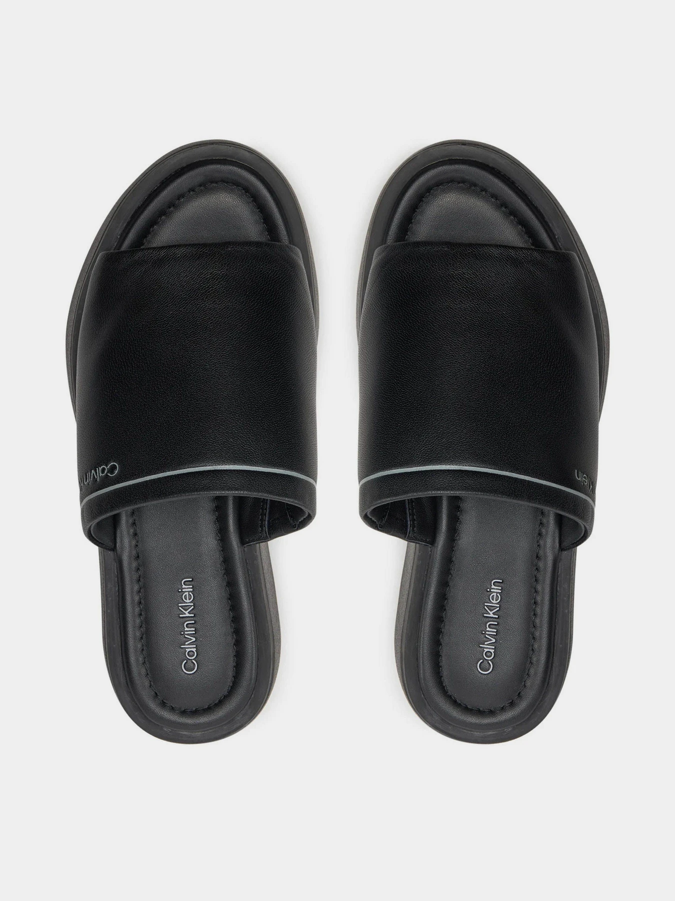 Шлёпанцы Calvin Klein Flatform Slide Lth модель HW0HW01943-BEH Фото