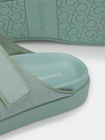 Шлёпанцы Calvin Klein Flat Adj Slide Mono Jacq модель HW0HW01955-MSW Фото