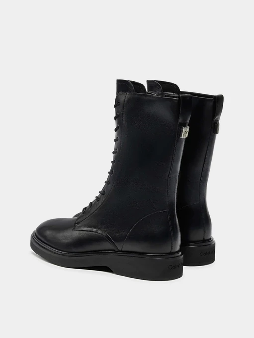 Шкіряні Жіночі Чоботи Calvin Klein Flat Mid Lace Up фото 2
