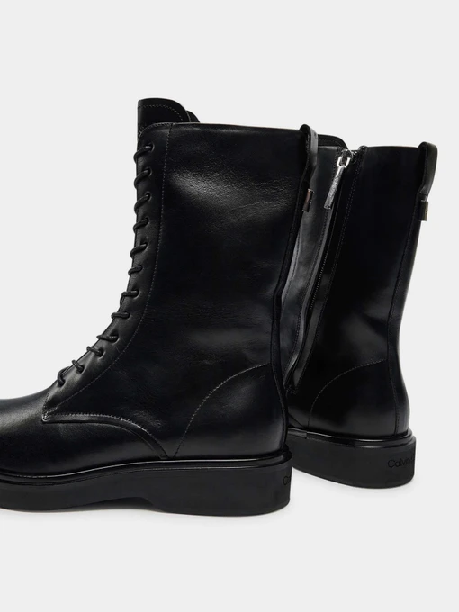 Шкіряні Жіночі Чоботи Calvin Klein Flat Mid Lace Up фото 3