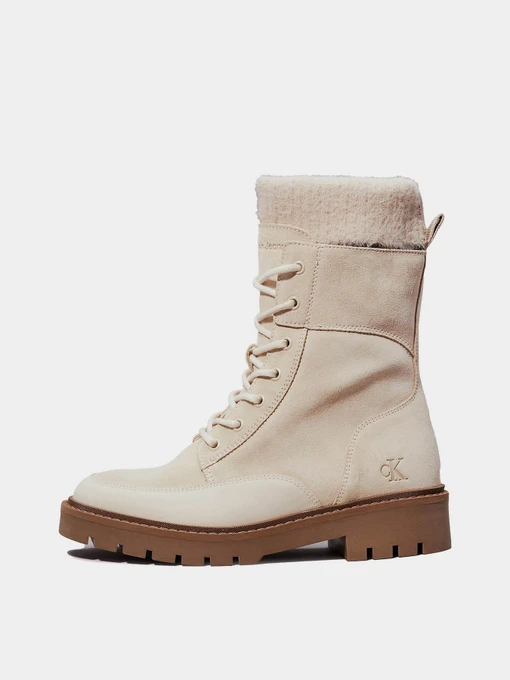 Замшеві Жіночі Черевики Calvin Klein Combat Mid Lace Up фото 2