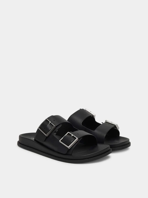 Шкіряні Жіночі Шльопанці Calvin Klein CITY SANDAL BUCKLE LTH фото 2