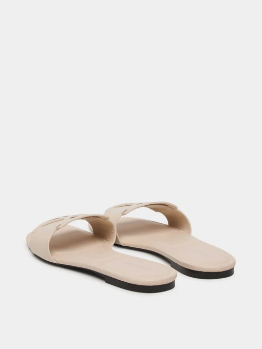 Шкіряні Жіночі Шльопанці Calvin Klein SQUARE FLAT SANDAL EMBLEM фото 2