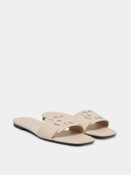 Шкіряні Жіночі Шльопанці Calvin Klein SQUARE FLAT SANDAL EMBLEM фото 3