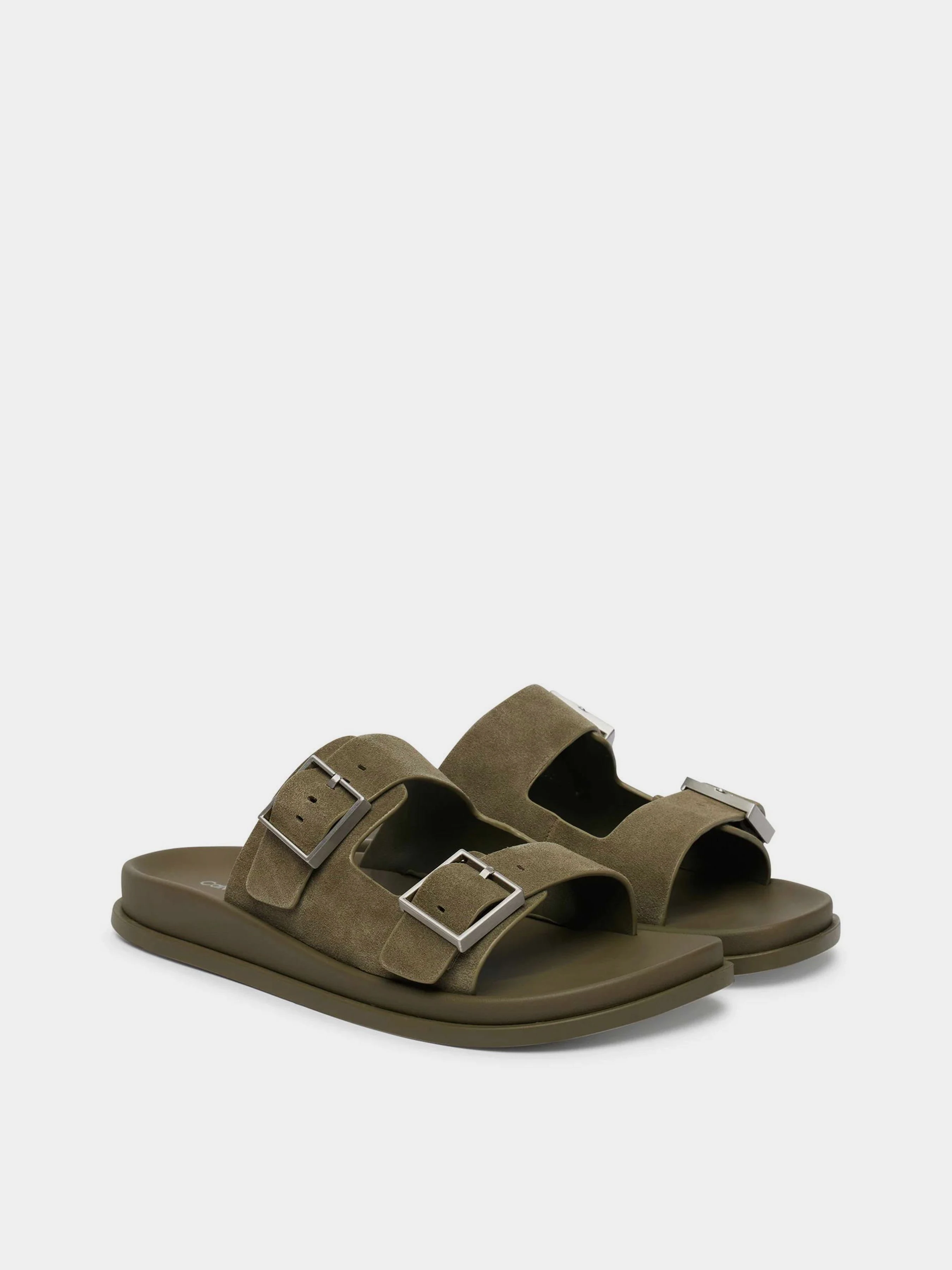 Шкіряні Жіночі Шльопанці Calvin Klein CITY SANDAL BUCKLE SUEDE фото 2