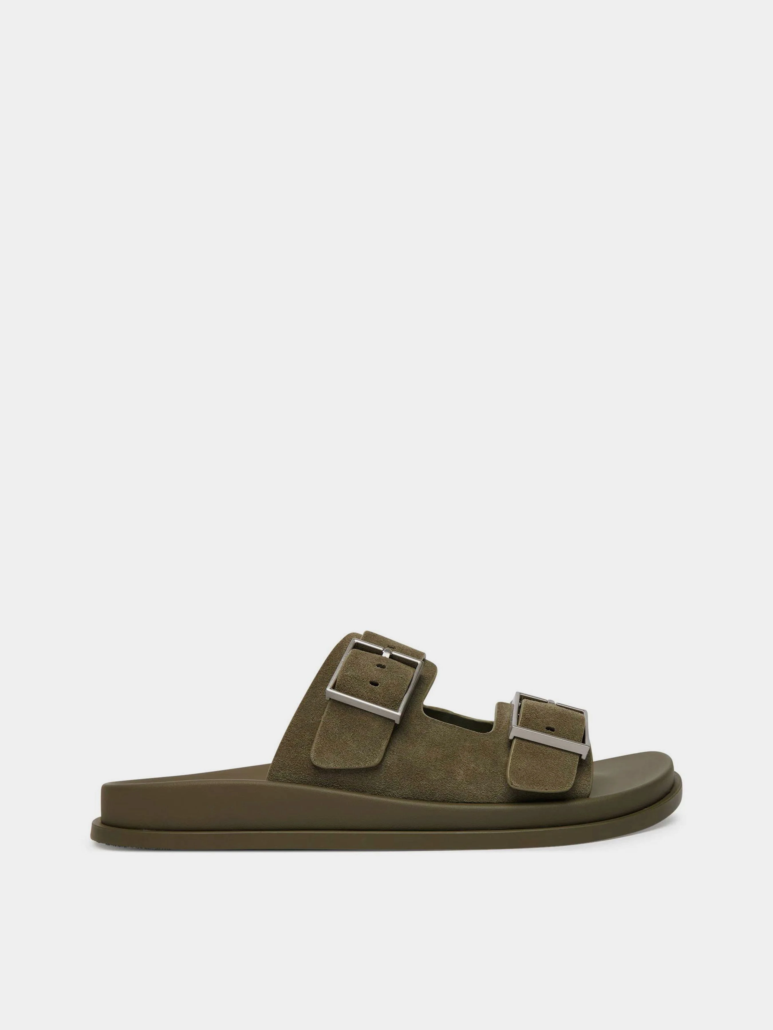 Шкіряні Жіночі Шльопанці Calvin Klein CITY SANDAL BUCKLE SUEDE