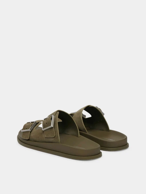 Шкіряні Жіночі Шльопанці Calvin Klein CITY SANDAL BUCKLE SUEDE фото 3