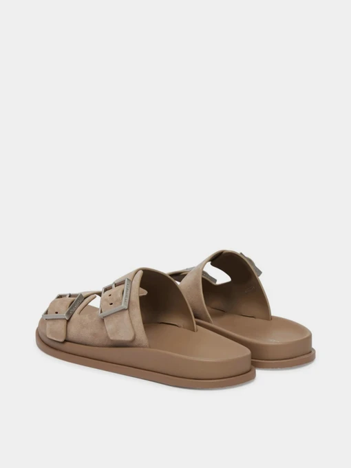 Шкіряні Жіночі Шльопанці Calvin Klein CITY SANDAL BUCKLE SUEDE фото 3