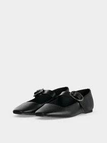 Туфли и лоферы Calvin Klein SQUARED BALLERINA MJ LTH HDW модель HW0HW03037-0GJ Фото
