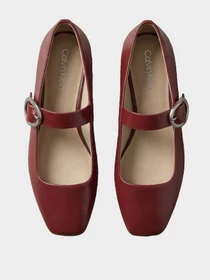 Туфли и лоферы Calvin Klein SQUARED BALLERINA MJ LTH HDW модель HW0HW03037-XB8 Фото