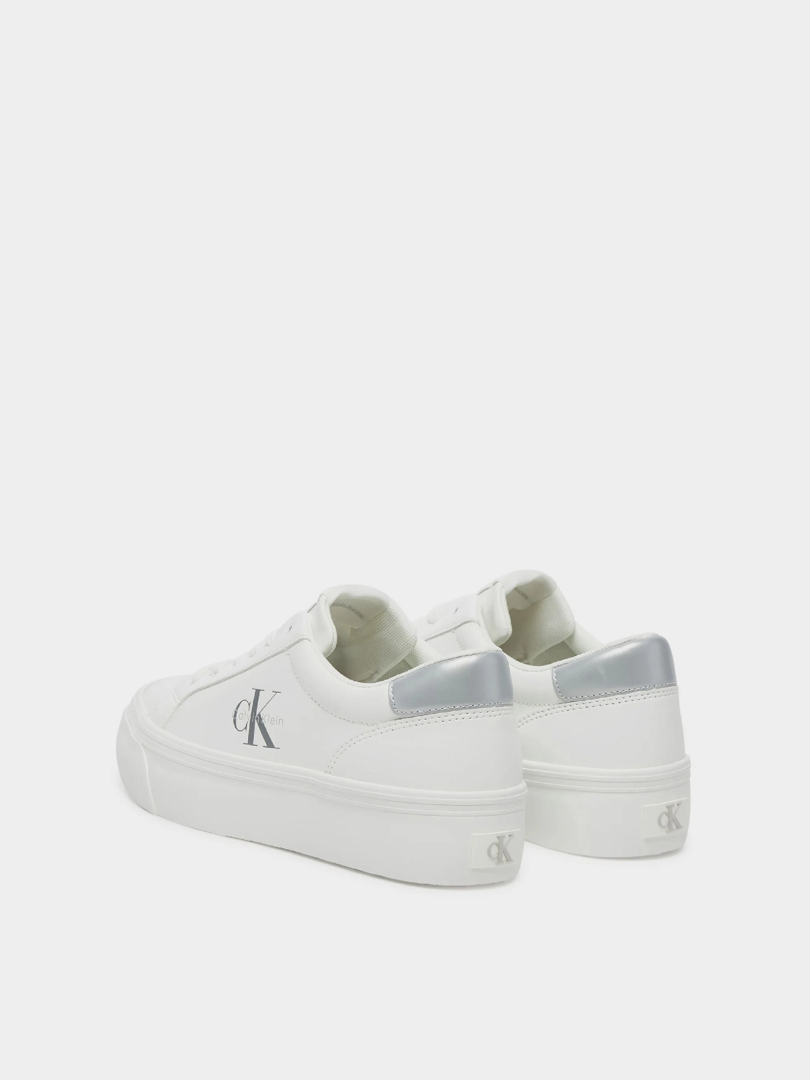 Шкіряні Жіночі Кеди низькі Calvin Klein VULC FLATF LTH SILVER LOGO TAG фото 2