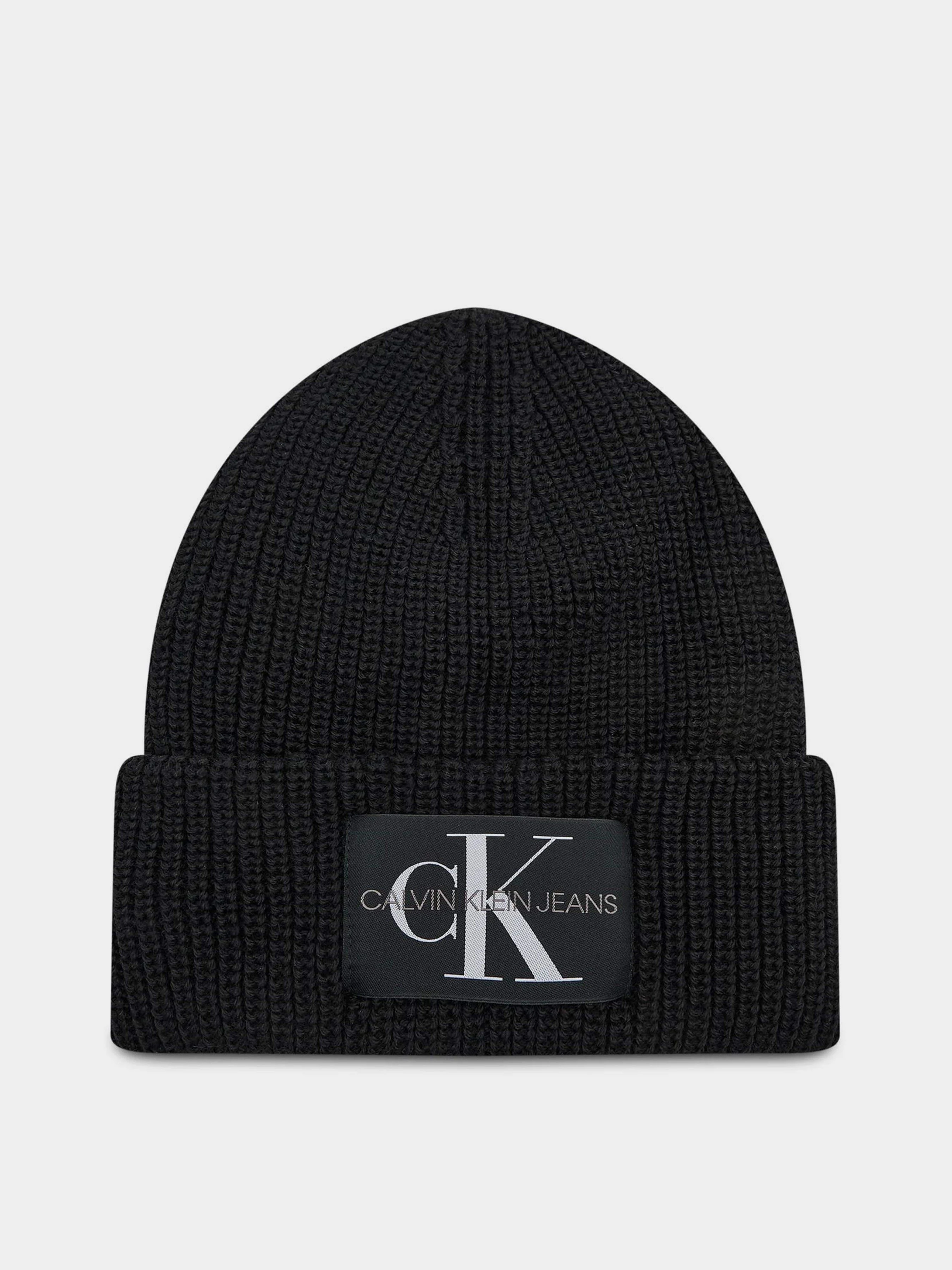 Calvin Klein Monogram Beanie Wl Шапка колір чорний