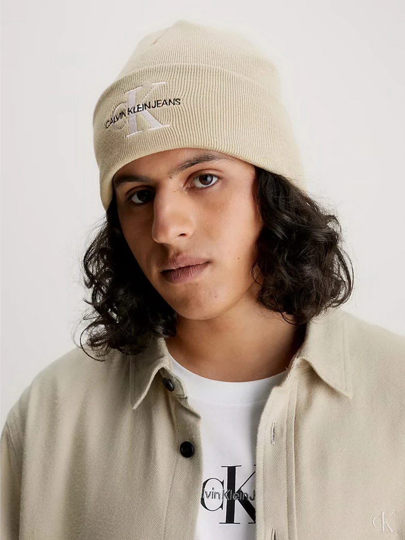Шапки та кепки Calvin Klein Monologo Embro Beanie модель K50K511160-PED Фото