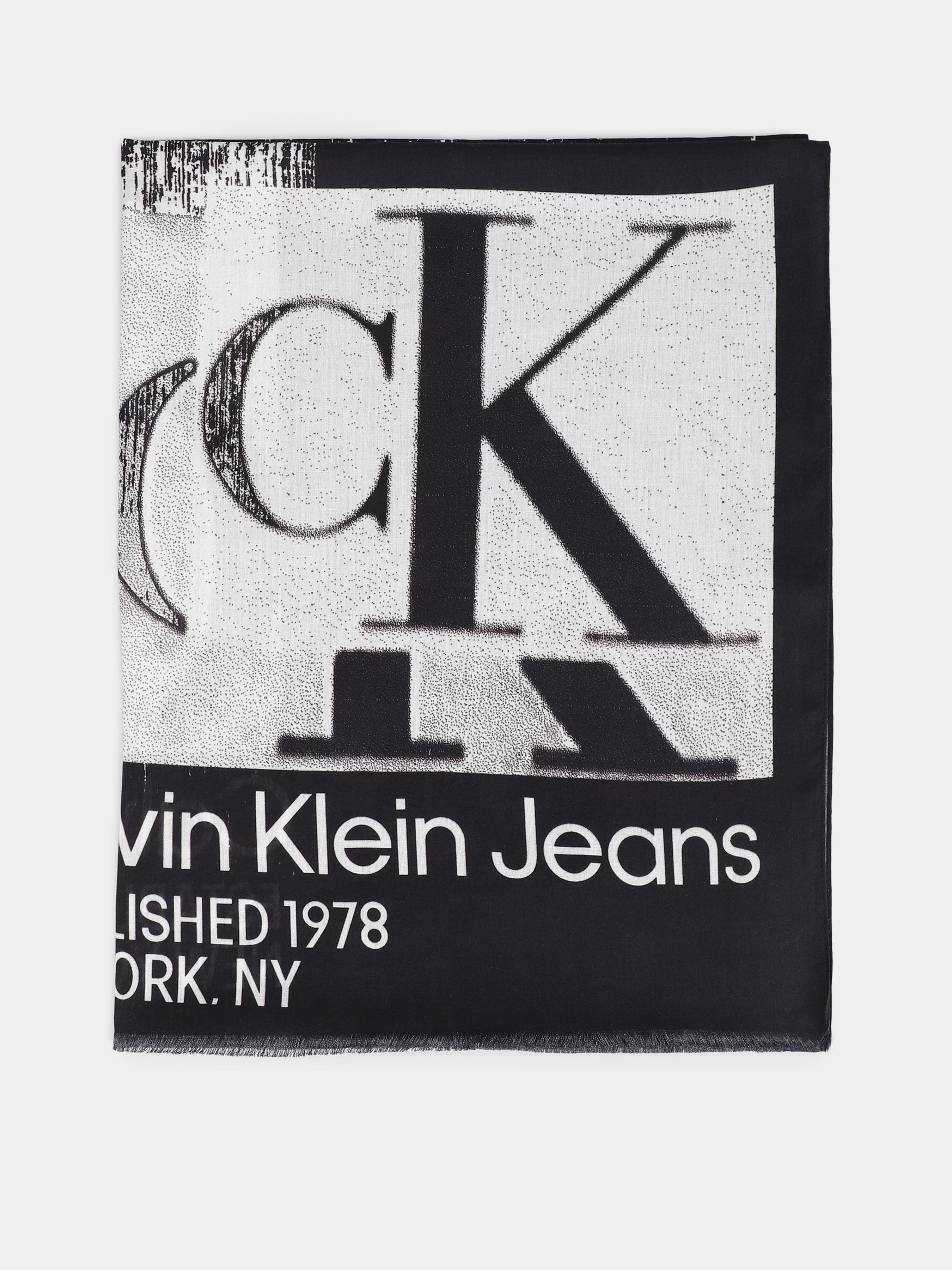 Calvin Klein Monologo Embro Scarf Шарф колір чорний