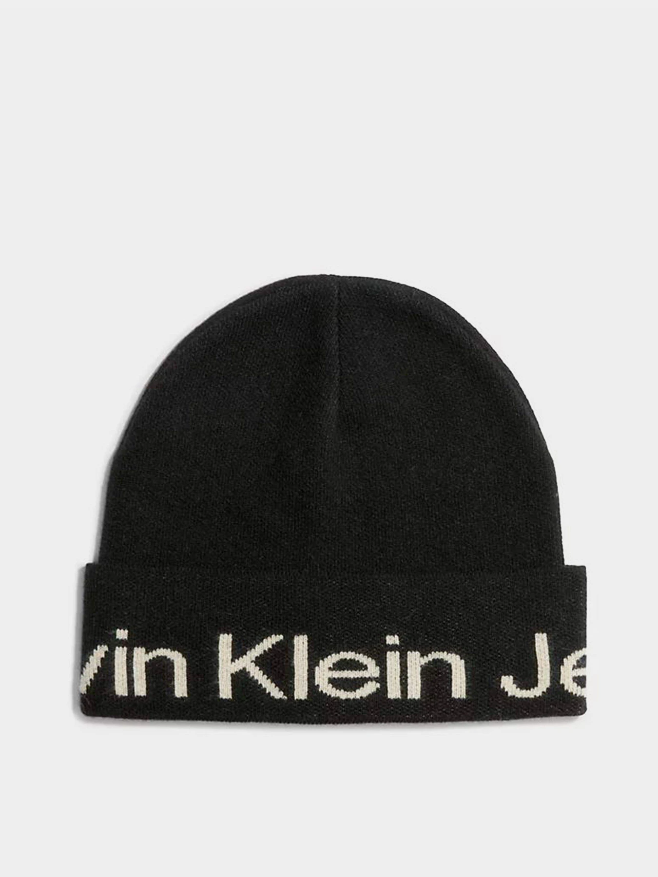 Шапки та кепки Calvin Klein Logo Beanie модель K60K611271-BDS Шапки та кепки Calvin Klein Logo Beanie модель K60K611271-BDS Фото