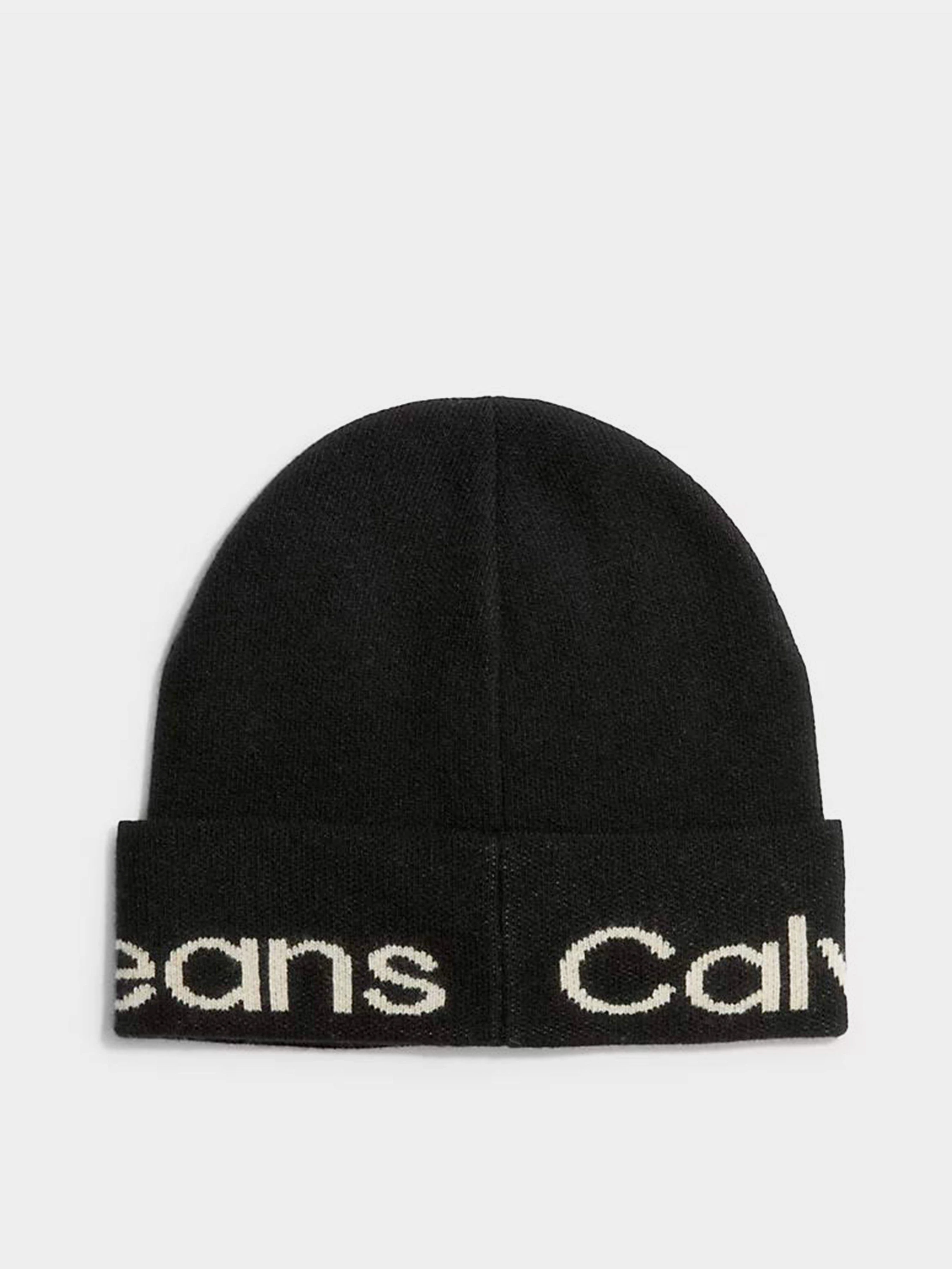 Calvin Klein Logo Beanie Шапка колір чорний фото 2