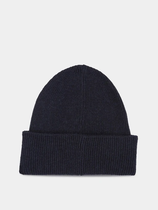 Calvin Klein Leather Patch Docker Beanie Шапка колір чорний фото 2