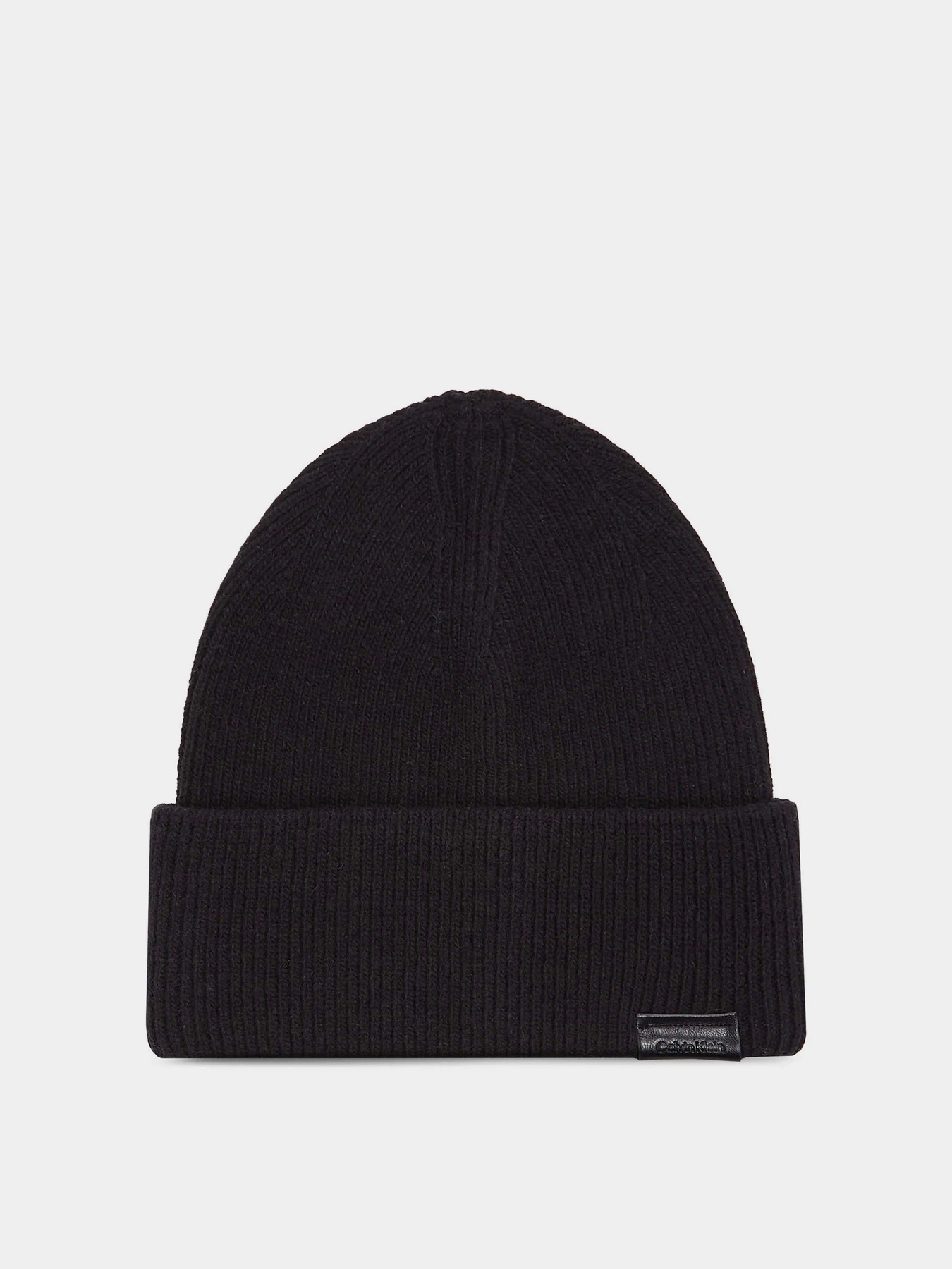 Шапки та кепки Calvin Klein Leather Patch Docker Beanie модель K50K510978-BAX Шапки та кепки Calvin Klein Leather Patch Docker Beanie модель K50K510978-BAX Фото