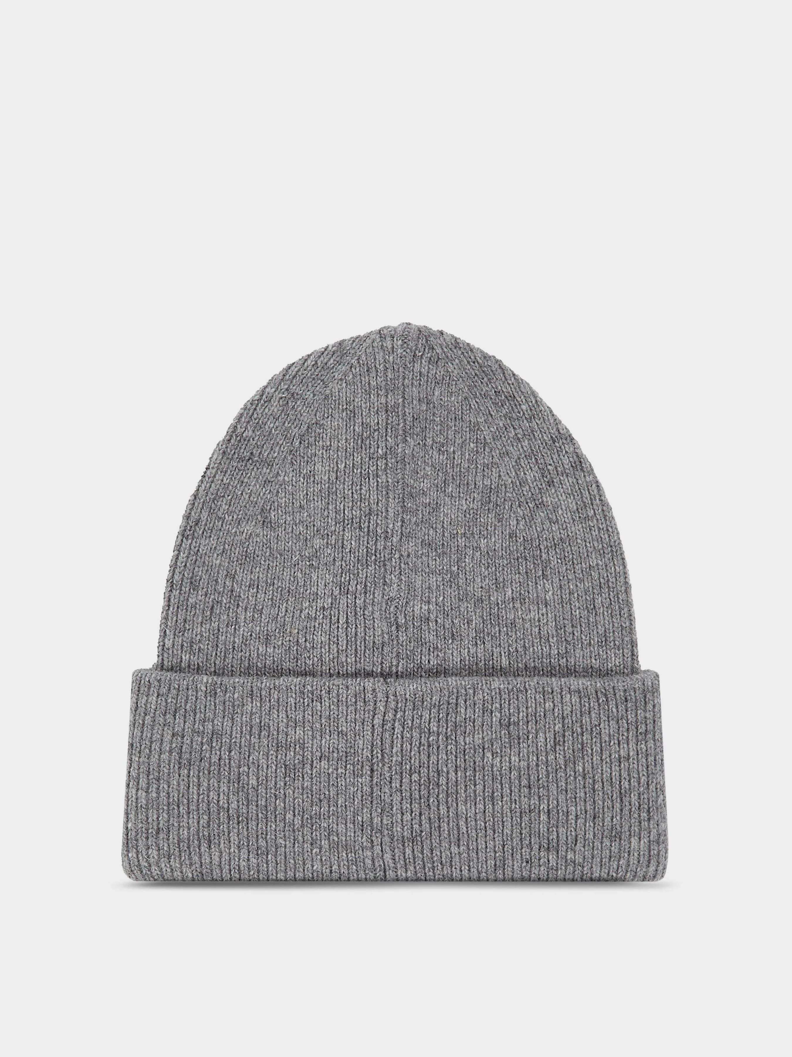 Calvin Klein Leather Patch Docker Beanie Шапка колір сірий фото 2