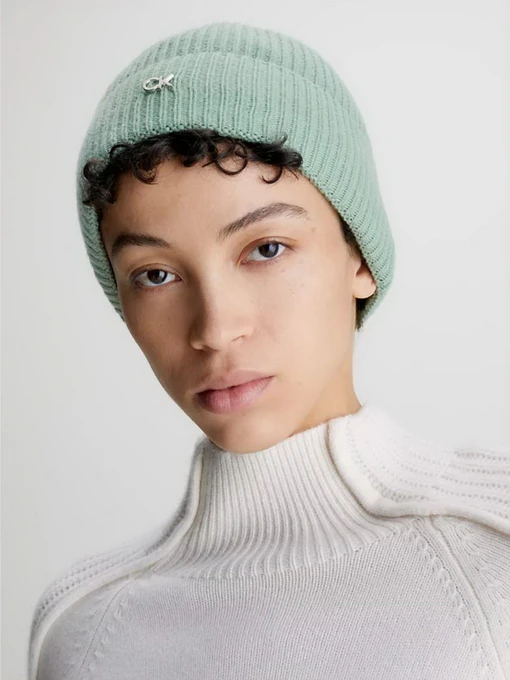 Calvin Klein Re-Lock Beanie Шапка колір зелений фото 3
