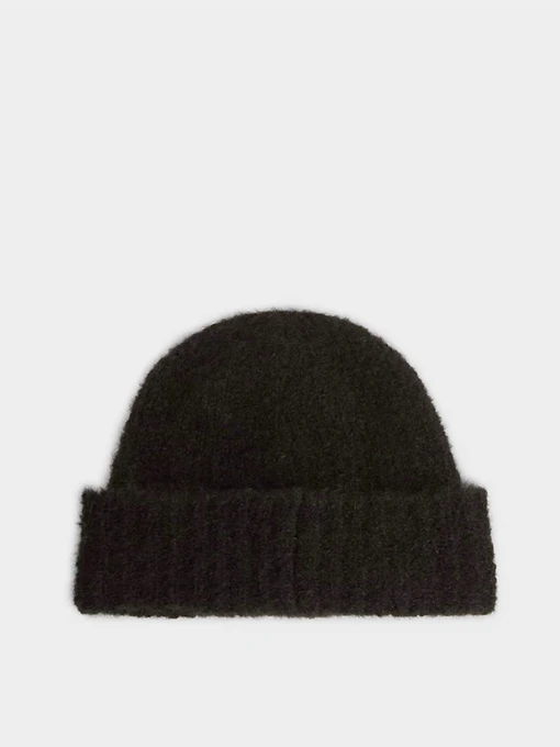 Calvin Klein Satin Label Wool-Blend Beanie Шапка колір чорний фото 2