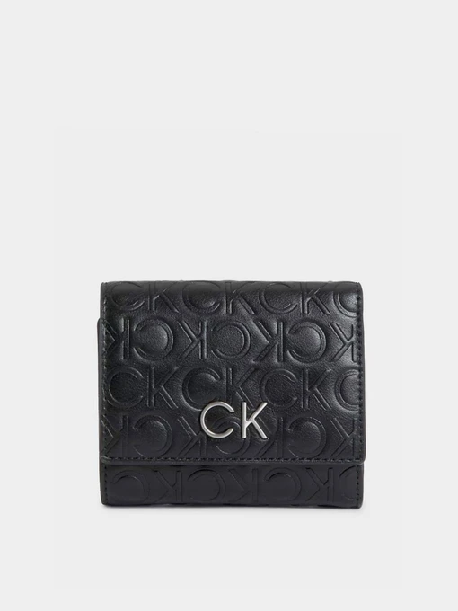 Кошельки Calvin Klein Re-Lock Trifold Xs Emb модель K60K611321-BAX Фото