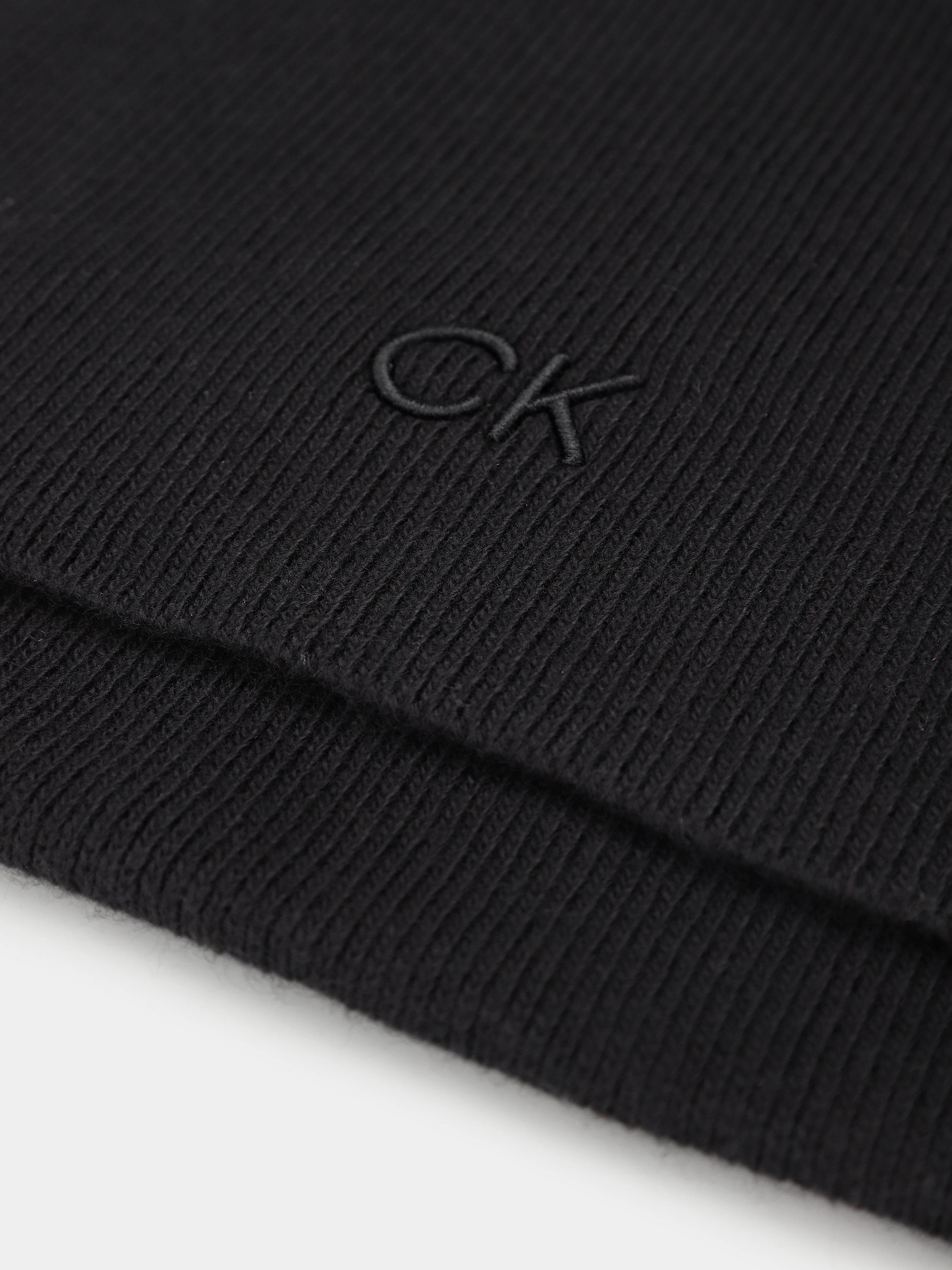 Calvin Klein Embroidery Fine Шарф колір чорний фото 2