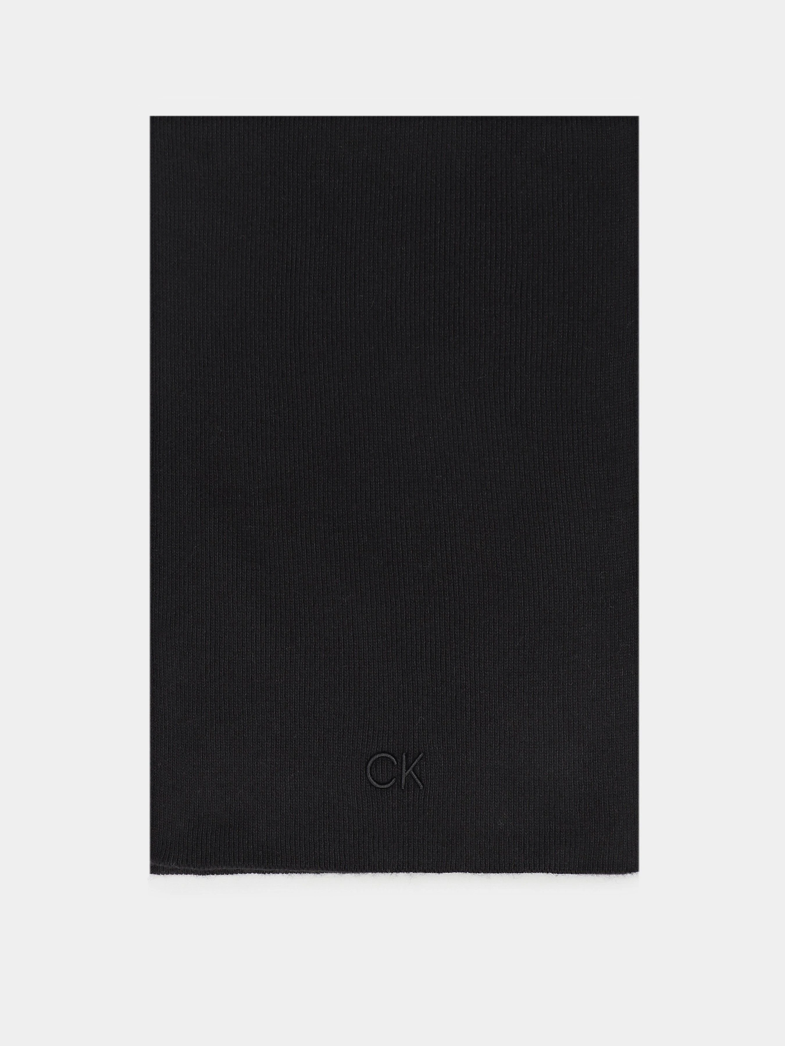 Calvin Klein Embroidery Fine Шарф колір чорний