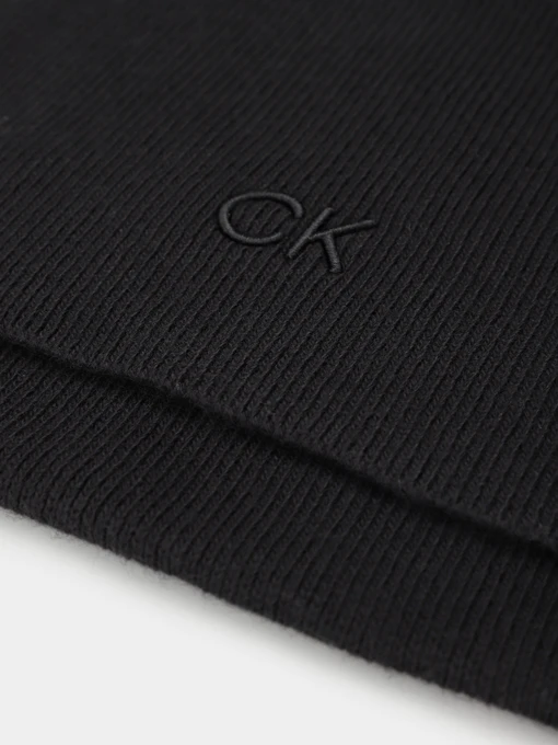 Calvin Klein Embroidery Fine Шарф колір чорний фото 2