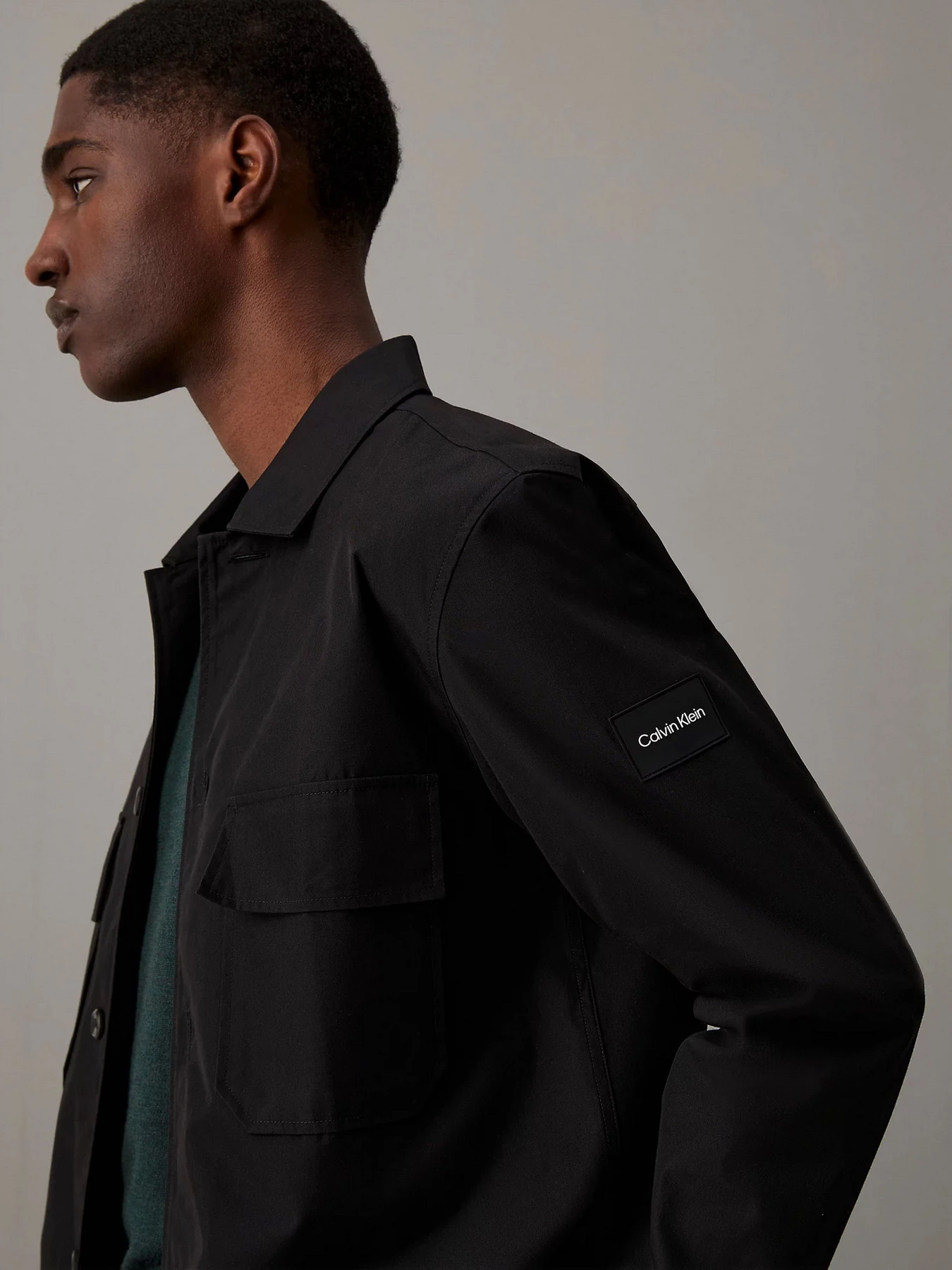 Рубашки Calvin Klein Cotton Nylon Overshirt модель K10K109920-BEH Рубашки Calvin Klein Cotton Nylon Overshirt модель K10K109920-BEH Фото