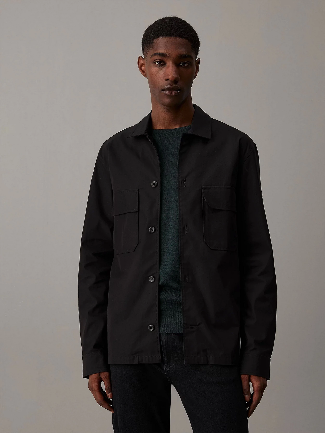 Рубашки Calvin Klein Cotton Nylon Overshirt модель K10K109920-BEH Рубашки Calvin Klein Cotton Nylon Overshirt модель K10K109920-BEH Фото