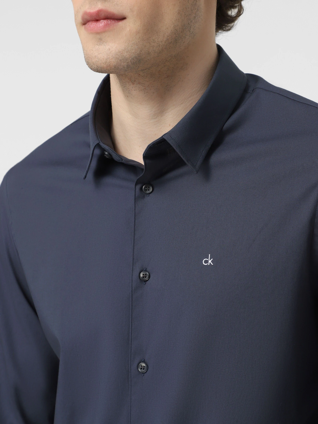 Рубашки Calvin Klein Stretch Poplin Slim модель K10K110856-PPK Фото