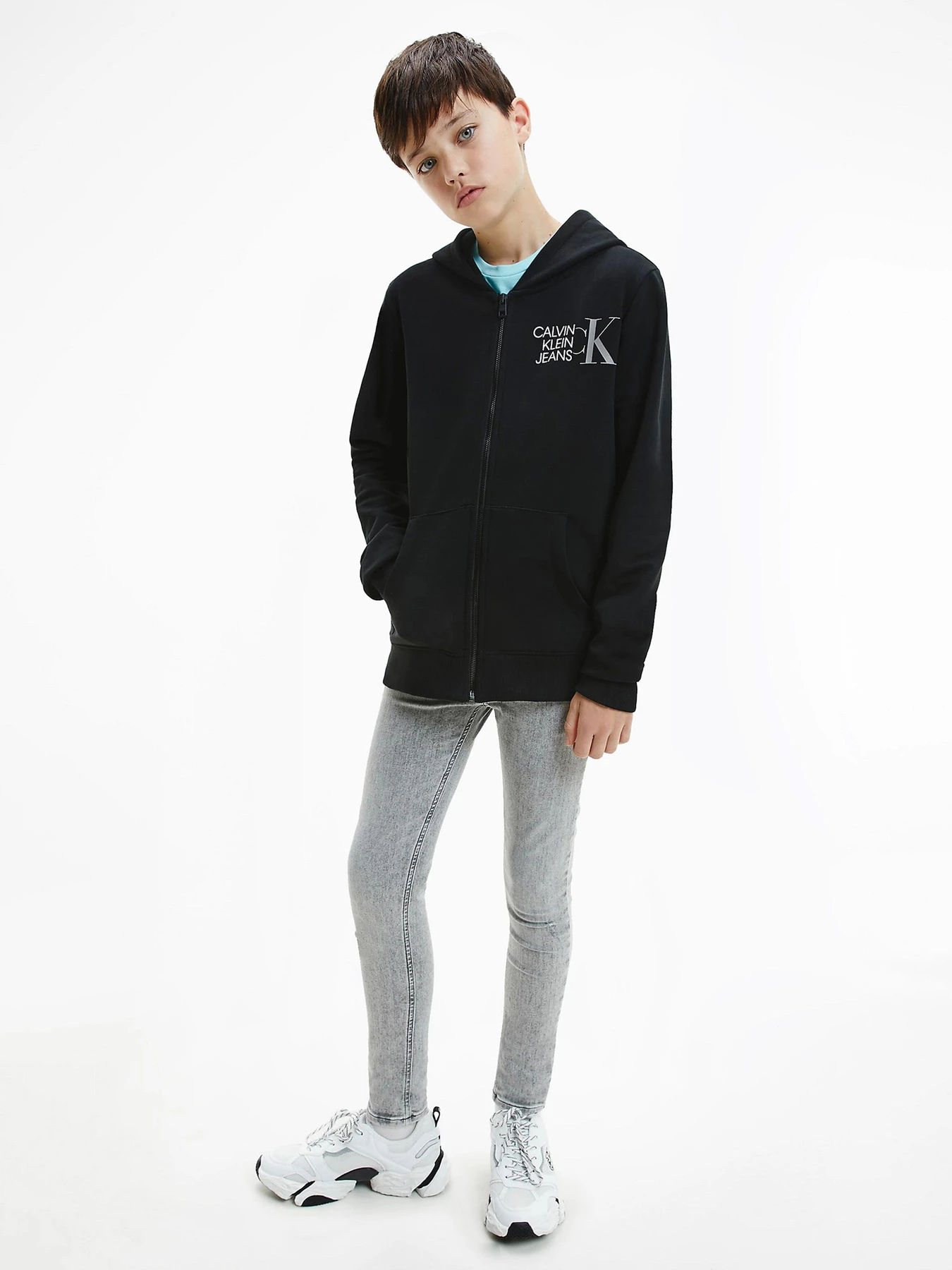 Худи и свитшоты Calvin Klein Hybrid Logo Zip модель IB0IB00800-BEH Фото