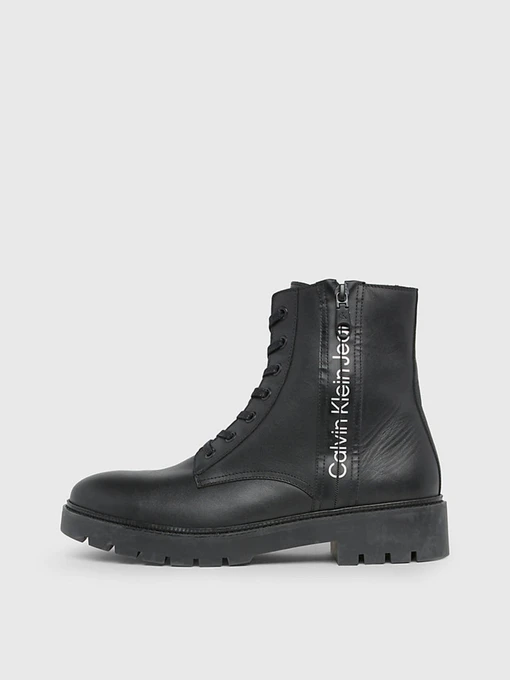 Шкіряні Чоловічі Черевики Calvin Klein Combat Mid Laceup Boot W Zip фото 2