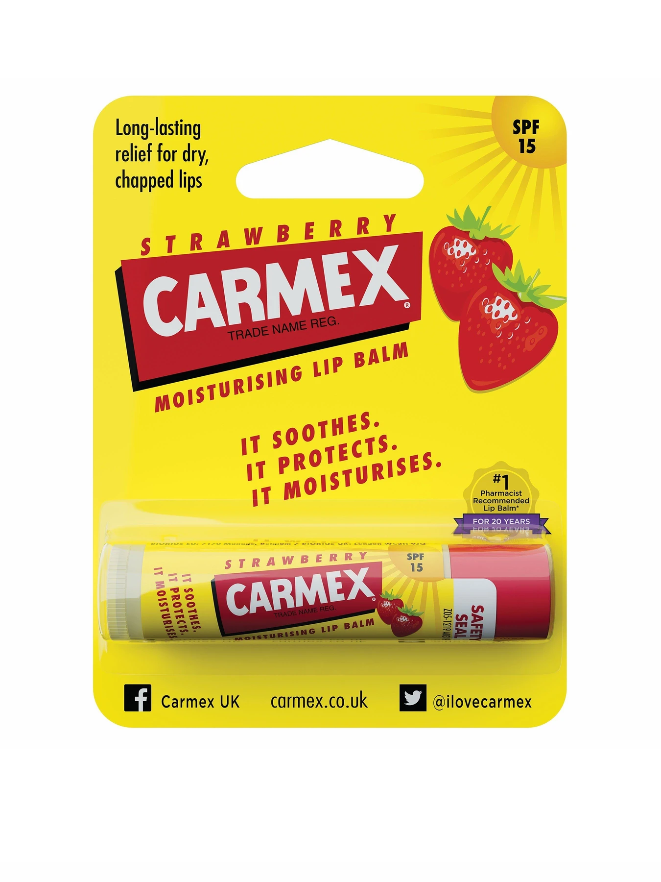 Бальзам для губ SPF15 Strawberry Lip Balm Stick Carmex модель CX185 Бальзам для губ SPF15 Strawberry Lip Balm Stick Carmex модель CX185 Фото