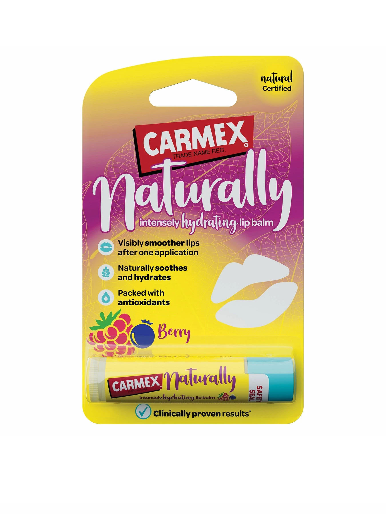 Бальзам для губ Berry Naturally Intensely Hydrating Lip Balm Stick Carmex модель CX490 Бальзам для губ Berry Naturally Intensely Hydrating Lip Balm Stick Carmex модель CX490 Фото