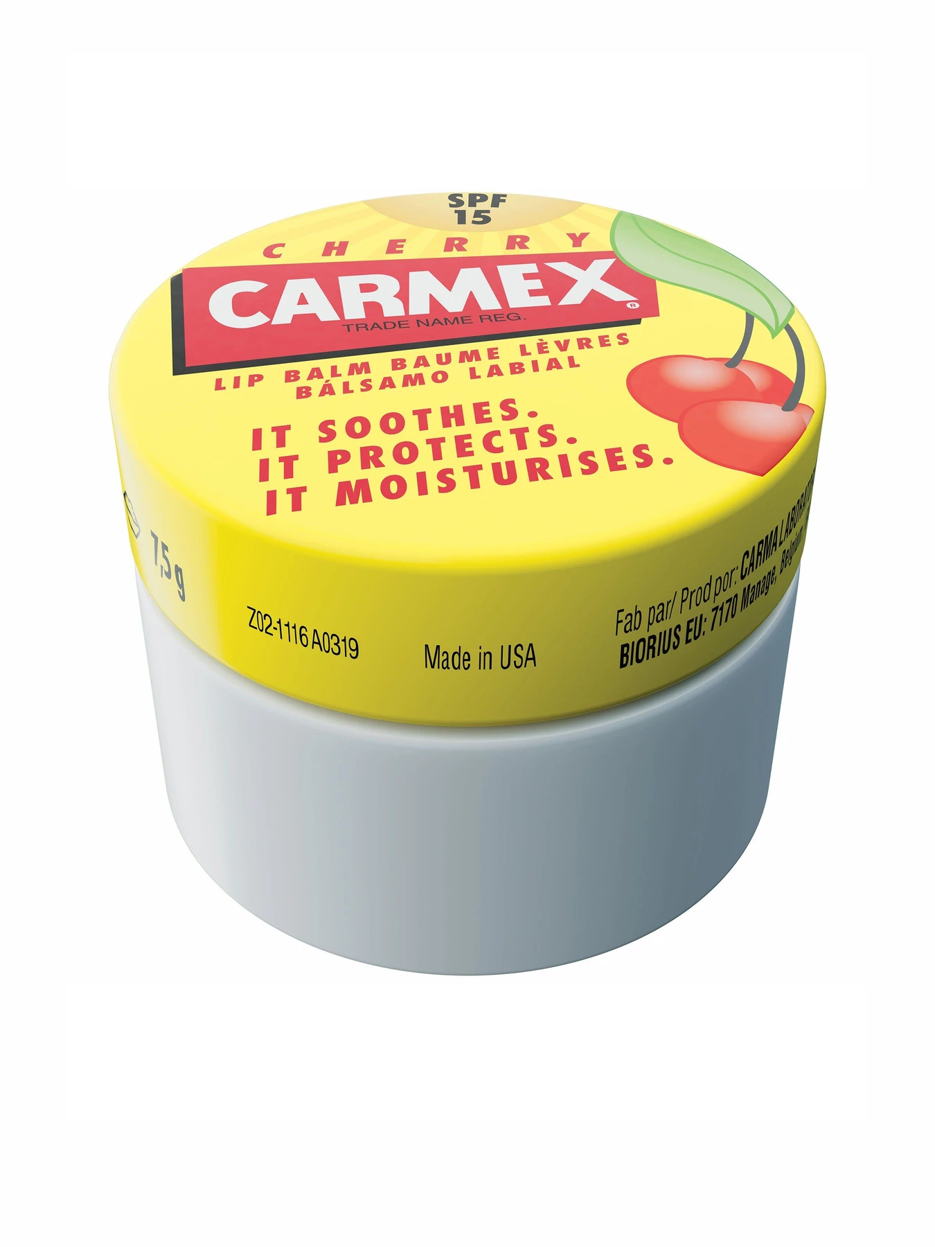 Бальзам для губ SPF15 Cherry Lip Balm Pot Carmex модель CX125 Бальзам для губ SPF15 Cherry Lip Balm Pot Carmex модель CX125 Фото
