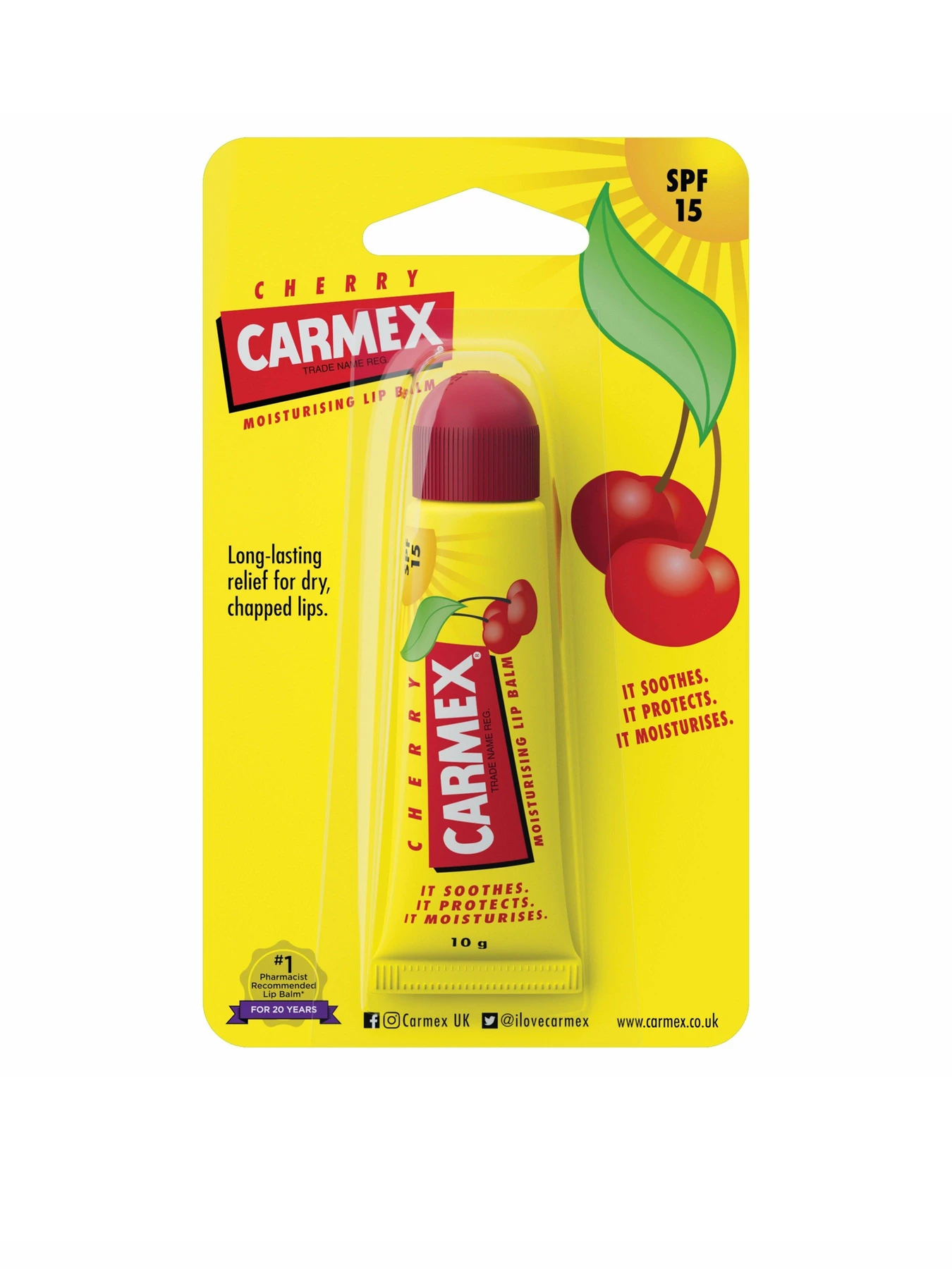 Бальзам для губ SPF15 Cherry Lip Balm Tube Carmex модель CX120 Бальзам для губ SPF15 Cherry Lip Balm Tube Carmex модель CX120 Фото