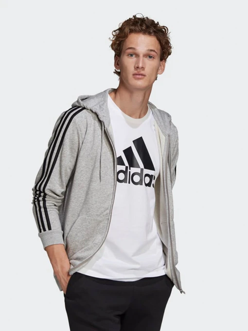 Худи и свитшоты Adidas Essentials French Terry 3-Stripes Full-Zip модель GK9034 Фото