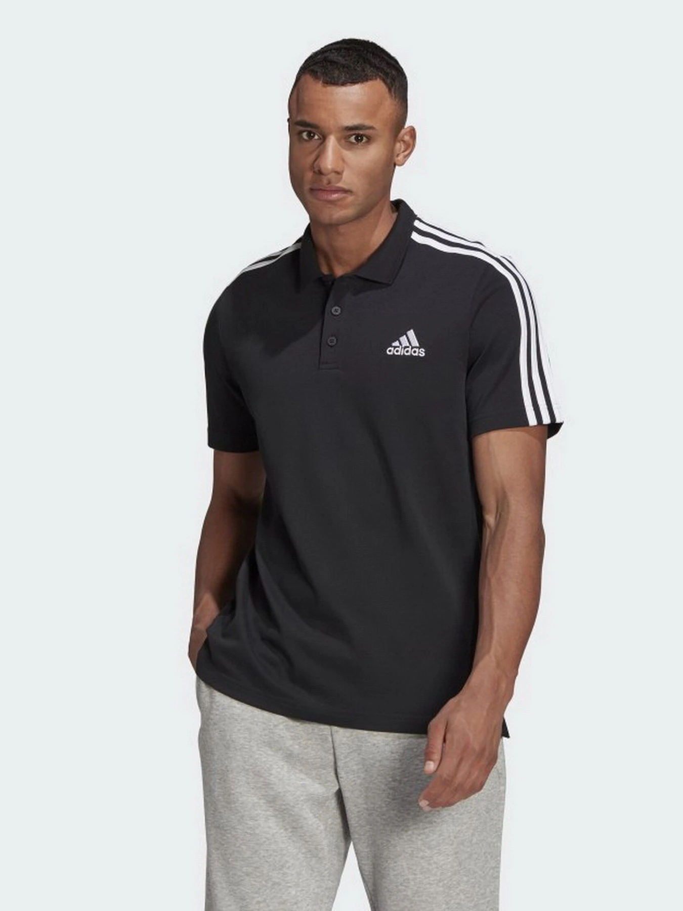 Футболки и поло Adidas AEROREADY Essentials Piqué Embroidered Small Logo 3-Stripes модель GK9097 Фото