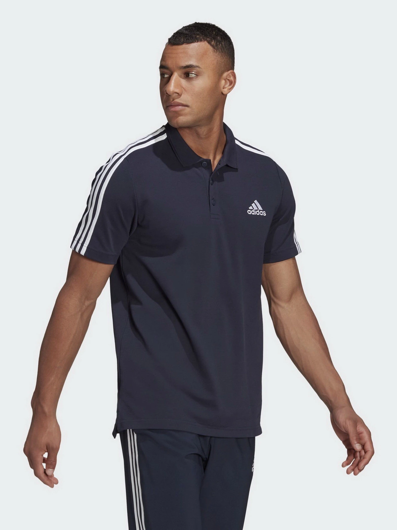 Футболки и поло Adidas AEROREADY Essentials Piqué Embroidered Small Logo 3-Stripes модель GK9100 Фото