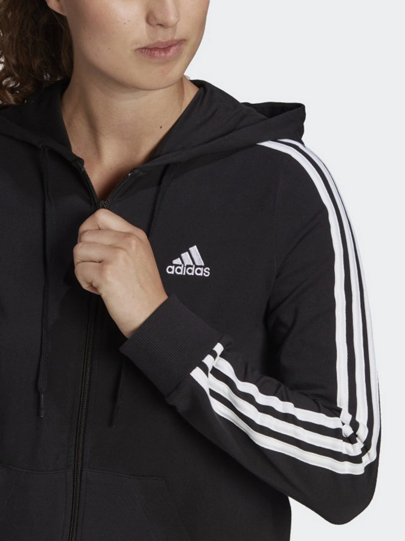 Худі та світшоти Adidas Essentials Single Jersey 3-Stripes Full-Zip модель GL0798 Худі та світшоти Adidas Essentials Single Jersey 3-Stripes Full-Zip модель GL0798 Фото