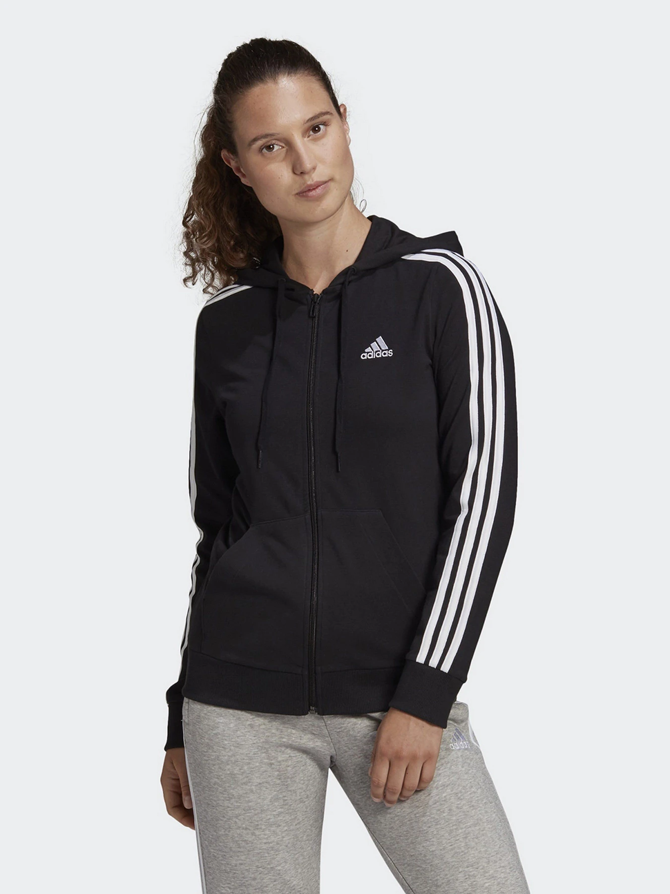 Худі та світшоти Adidas Essentials Single Jersey 3-Stripes Full-Zip модель GL0798 Худі та світшоти Adidas Essentials Single Jersey 3-Stripes Full-Zip модель GL0798 Фото