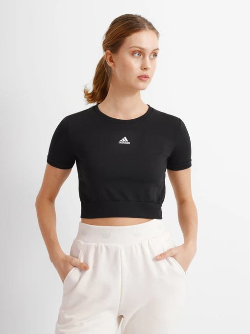 Футболки и поло Adidas Aeroknit Seamless Fitted Cropped модель HA1198 Фото