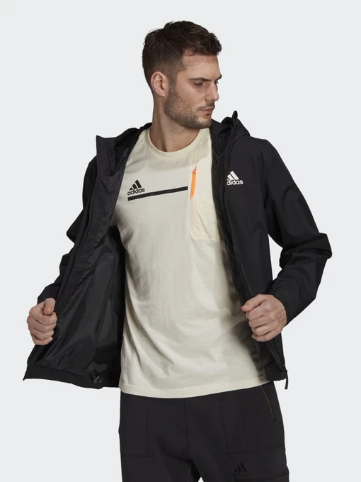 Куртки и дубленки Adidas BSC 3-STRIPES RAIN.RDY модель GM2169 Фото