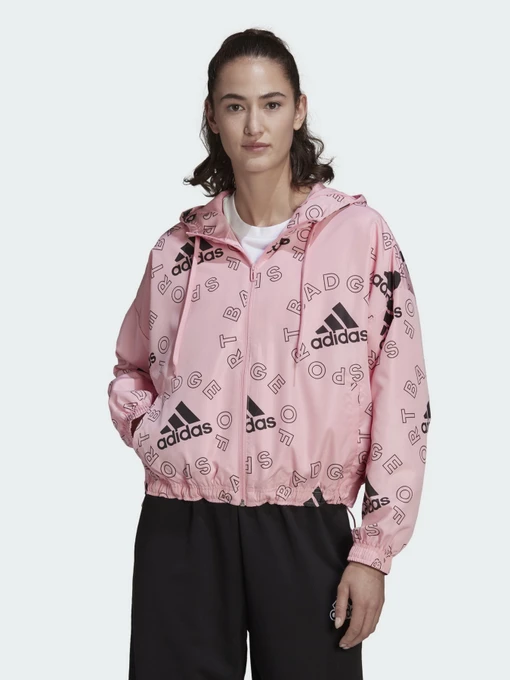 Куртки и дубленки Adidas  Essentials Logo Allover Print модель HC9185 Фото
