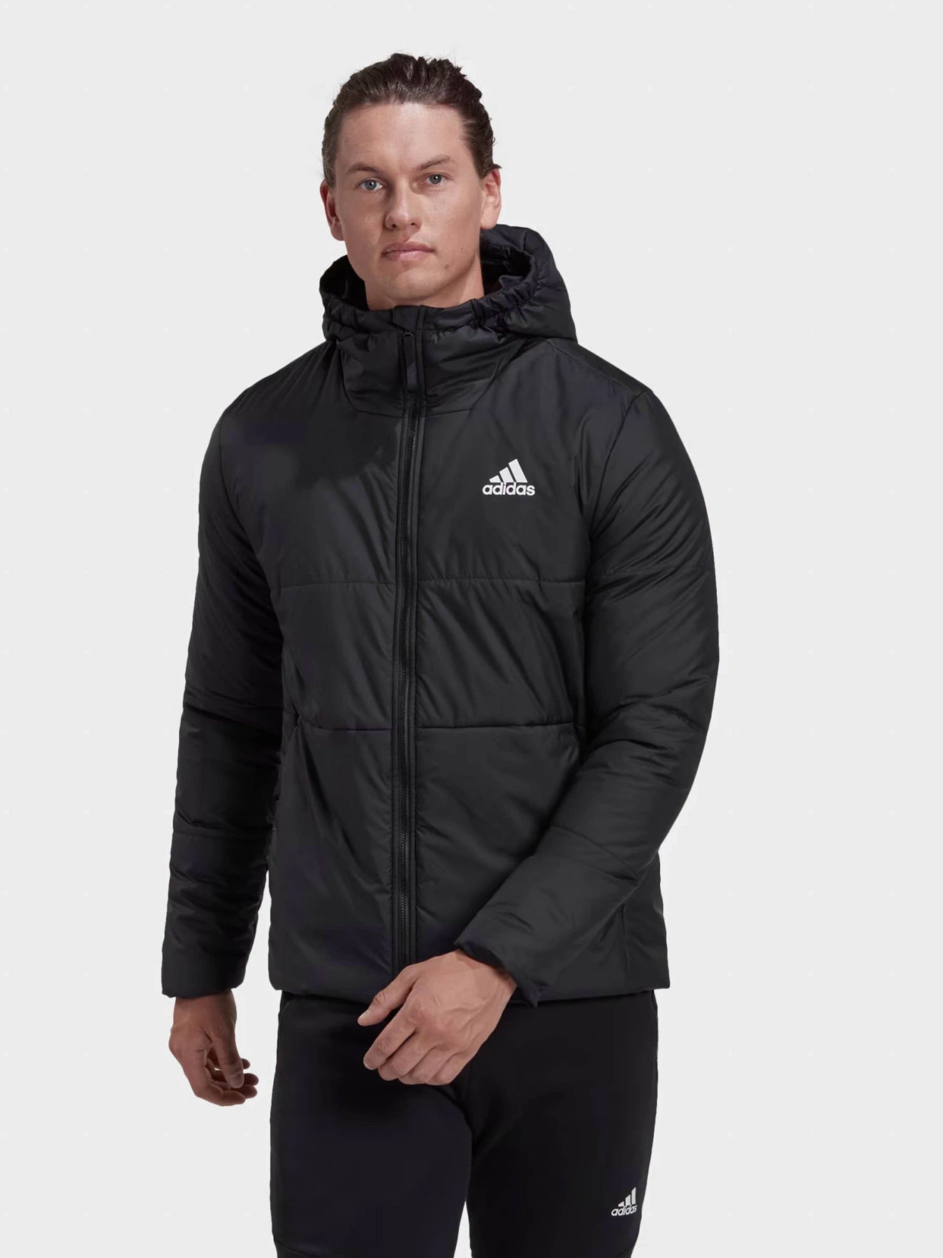 Куртки и дубленки Adidas BSC 3-Stripes Hooded Insulated модель HG6276 Фото